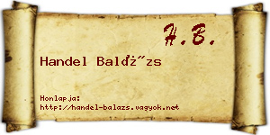 Handel Balázs névjegykártya